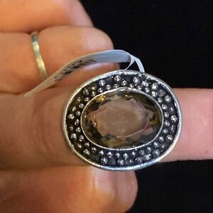 Smoky quartz ring
